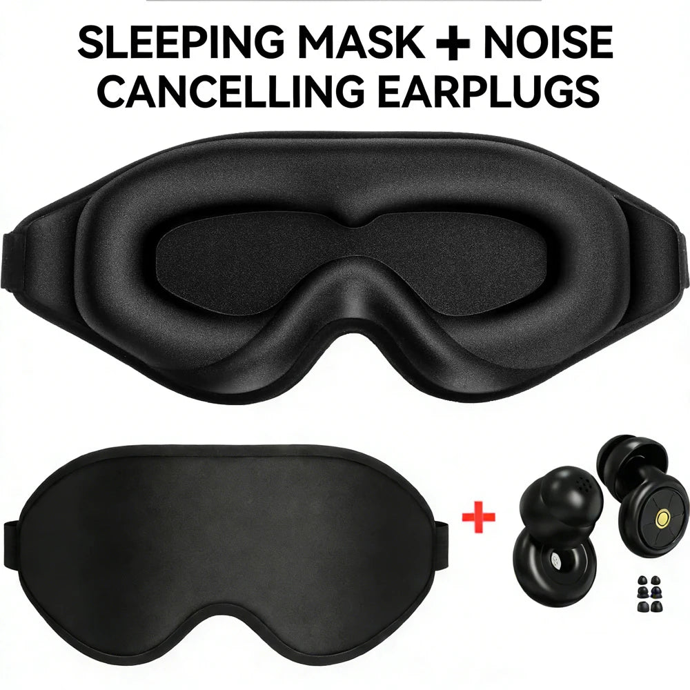 Restora Nightshield - 3D Contour Sleep Mask & Earplug Set